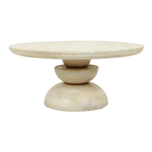 Ankeny Round Whitewash Wood Abstract Pedestal Coffee Table Ankeny Round Whitewash Wood Abstract Pedestal Coffee Table