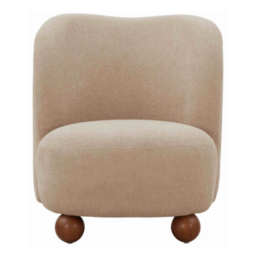 Anthony Oatmeal Boucle Ball Foot Upholstered Chair Anthony Oatmeal Boucle Ball Foot Upholstered Chair