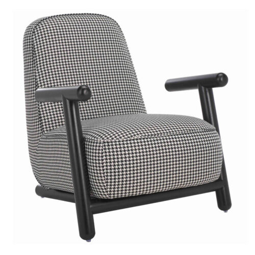 Ashford Black and White Houndstooth Upholstered Chair Ashford Black and White Houndstooth Upholstered Chair