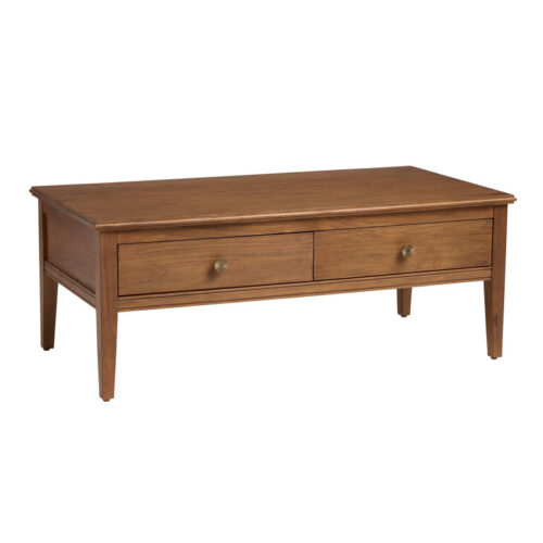 Becker Warm Chestnut Pine Wood Coffee Table with Drawers Becker Warm Chestnut Pine Wood Coffee Table with Drawers