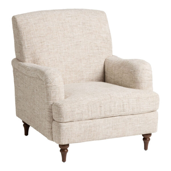 Blair Natural Chenille Tweed Roll Arm Upholstered Chair Blair Natural Chenille Tweed Roll Arm Upholstered Chair