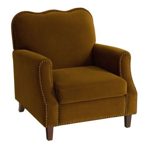 Bowers Velvet Scalloped Back Upholstered Club Chair