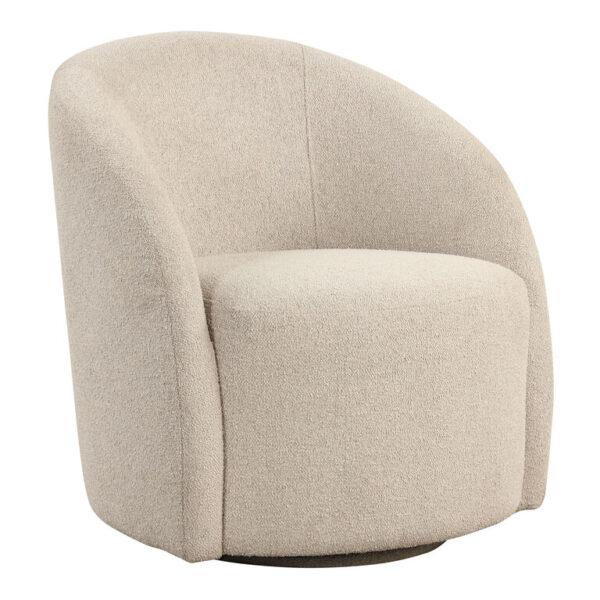Brooksbank Khaki Boucle Curved Back Upholstered Swivel Chair Brooksbank Khaki Boucle Curved Back Upholstered Swivel Chair