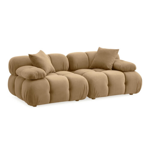 Calidad Cafe au Lait Velvet 2 Piece Modular Loveseat