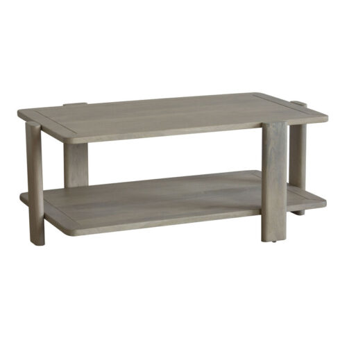 Domitia Wood Coffee Table with Shelf