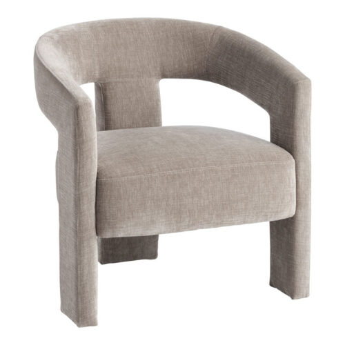 Eros Taupe Velvet Curved Upholstered Chair