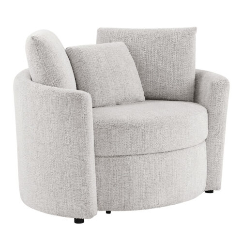 Flavius Chenille Barrel Back Upholstered Chair with Storage