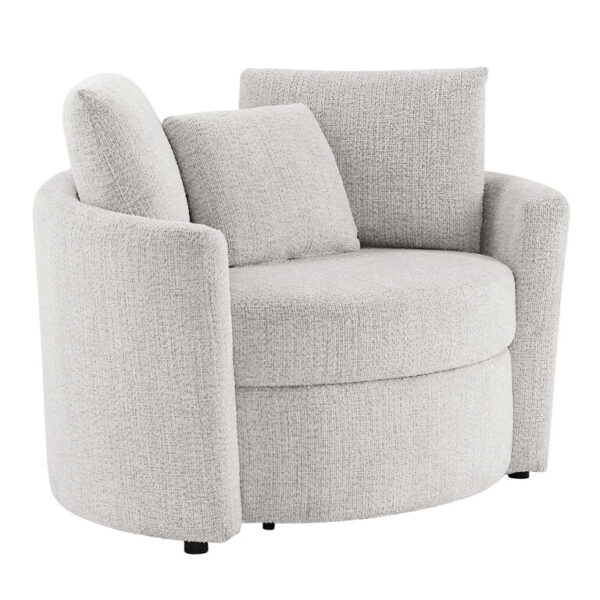 Flavius Chenille Barrel Back Upholstered Chair with Storage