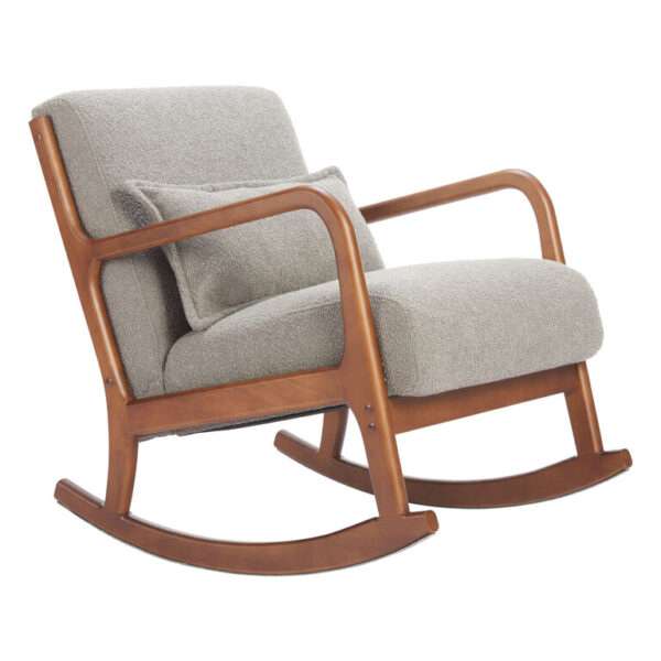 Harvey Gray Wood Frame Upholstered Rocking Chair Harvey Gray Wood Frame Upholstered Rocking Chair