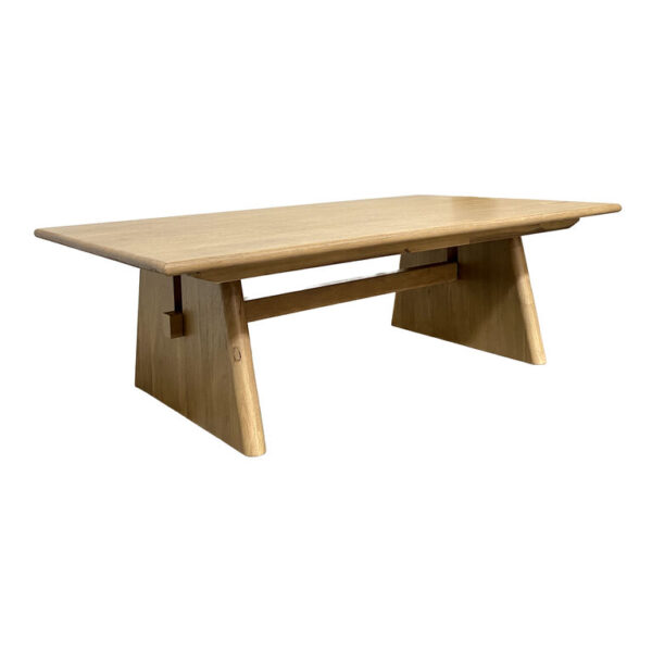 Isabelle Weathered Timber Pedestal Leg Trestle Coffee Table