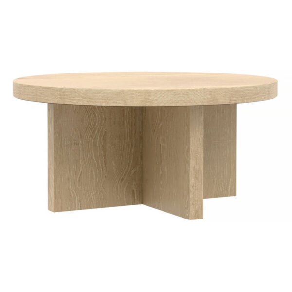 Jameson Round Wood Angular Base Coffee Table Jameson Round Wood Angular Base Coffee Table