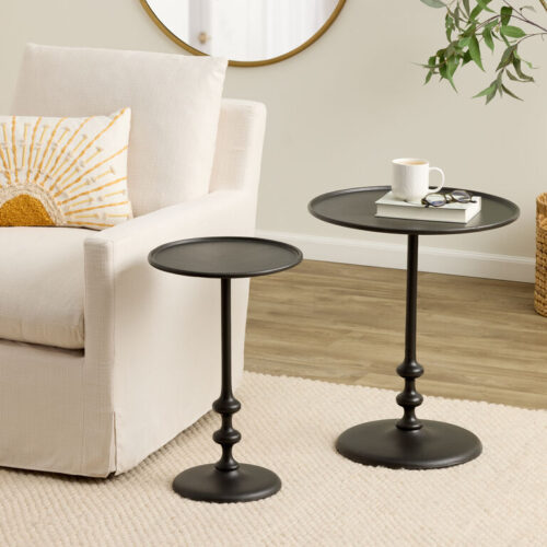 Kitt Round Metal Bobbin Table Collection
