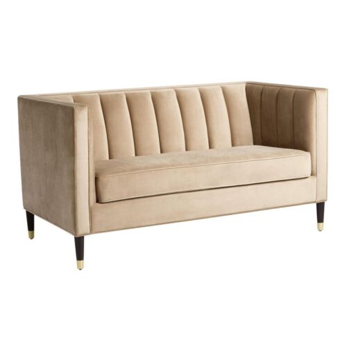 Leanna Channel Tufted Velvet Loveseat Leanna Channel Tufted Velvet Loveseat