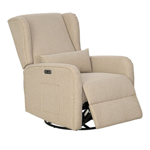 Maplehurst Upholstered Swivel Glider Power Recliner with USB