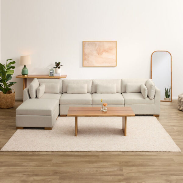 Montclair 5 Piece Modular Chaise Sectional Sofa with Storage