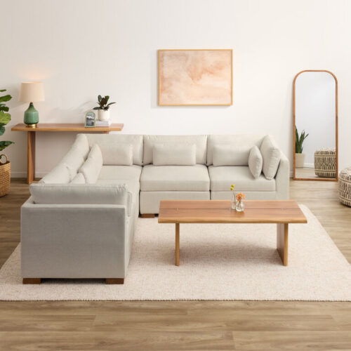 Montclair 5 Piece Square Modular Sectional Sofa with Storage