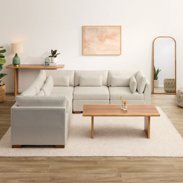 Montclair 5 Piece Square Modular Sectional Sofa with Storage