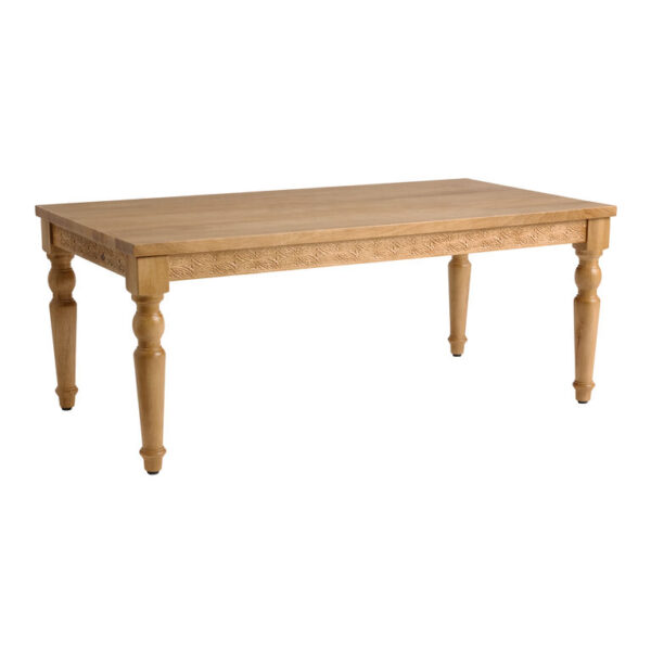 Nisha Hand Carved Weathered Wheat Medallion Coffee Table