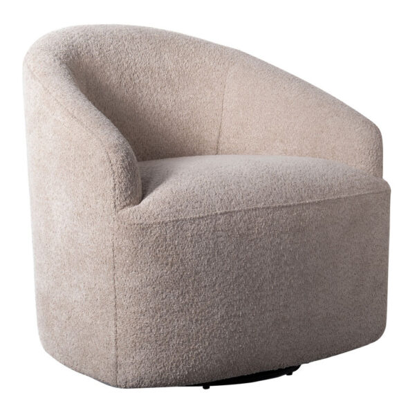Odelia Boucle Barrel Upholstered Swivel Chair