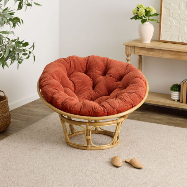 Papasan Chair Frame and Corduroy Cushion Collection
