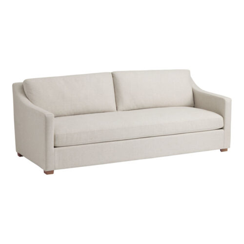 Providence Heathered Ivory Slope Arm Bench Seat Sofa