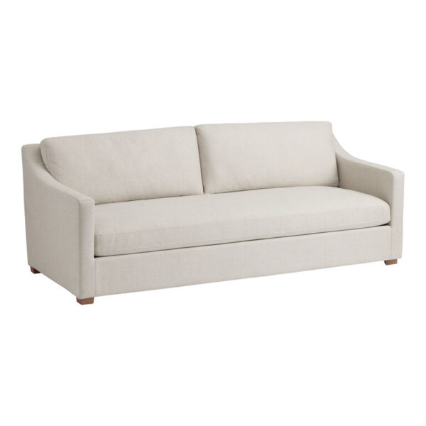 Providence Heathered Ivory Slope Arm Bench Seat Sofa