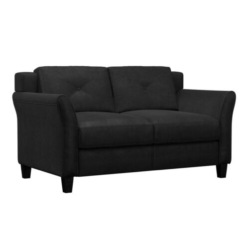 Renne Microfiber Tufted Roll Arm Loveseat