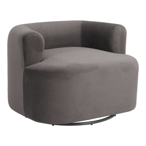 Robin Gray Velvet Barrel Back Upholstered Swivel Chair