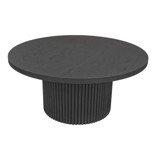 Safia Round Wood Fluted Pedestal Coffee Table