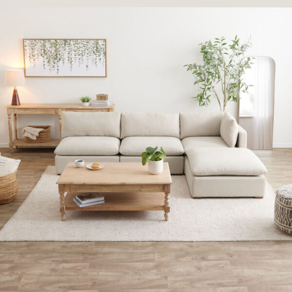 Weston Pillow Top 4 Piece Open Modular Sectional Sofa