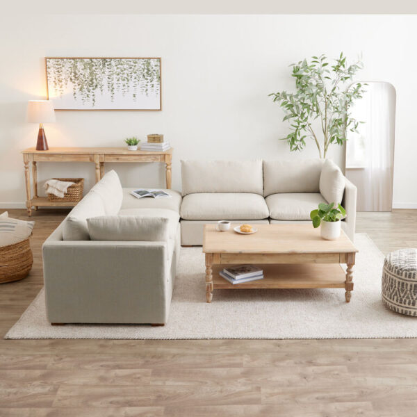 Weston Pillow Top 5 Piece Corner Modular Sectional Sofa