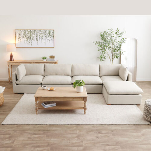 Weston Pillow Top 5 Piece L Modular Sectional Sofa