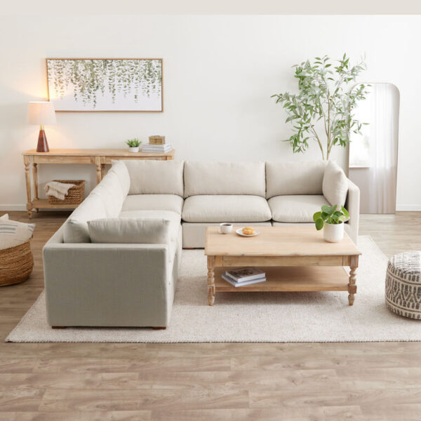 Weston Pillow Top 5 Piece Square Modular Sectional Sofa