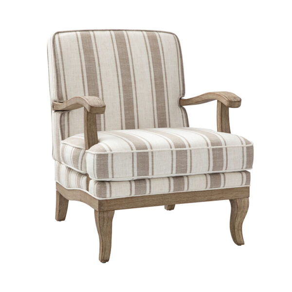 Whitecross Striped Farmhouse Upholstered Chair