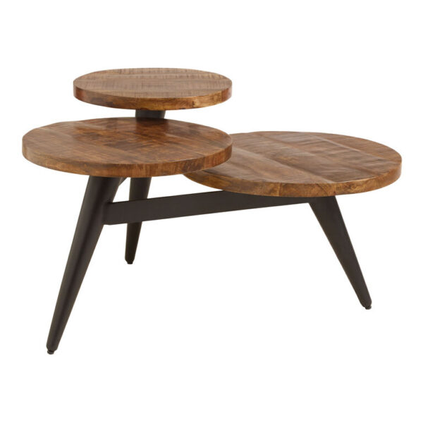 Wood and Metal Multi Level Coffee Table Wood and Metal Multi Level Coffee Table